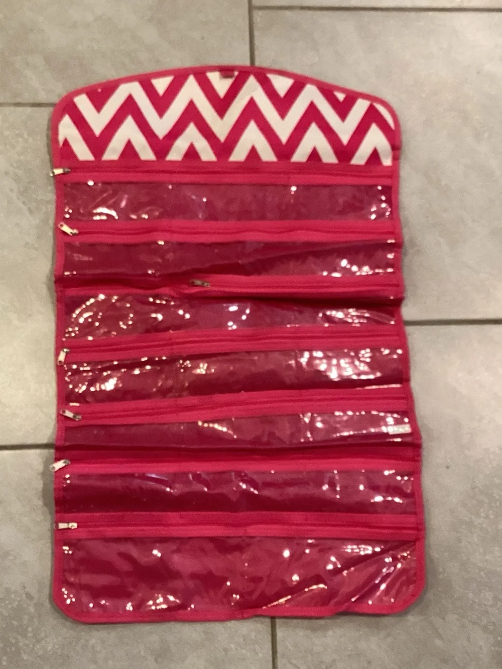 Pink Hanging Jewelry and Accessory Organizer